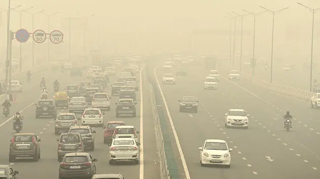 Autos im Smog 