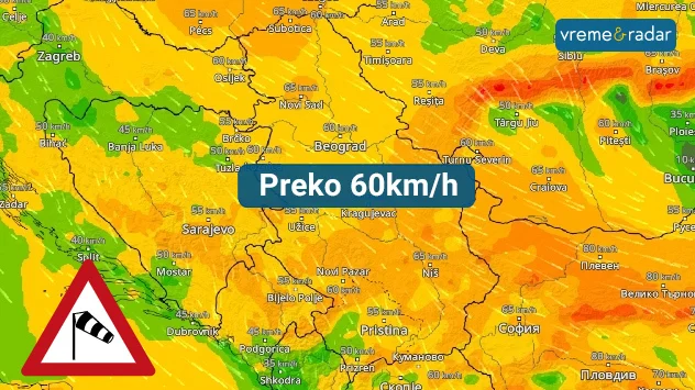 Olujni vetar u Srbiji