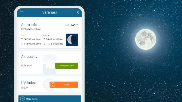 Get your sunrise, sunset, moon-rise, and moon-set times for your location right on the app