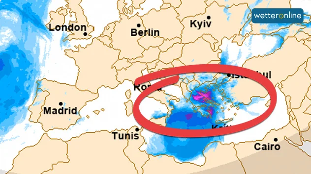 Tief DANIEL brachte besonders in Teilen Griechenlands extreme Niederschlagsmengen. 