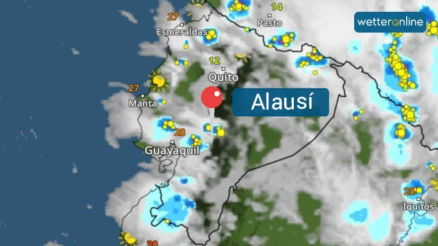 Ort des Erdrutsches im WetterRadar