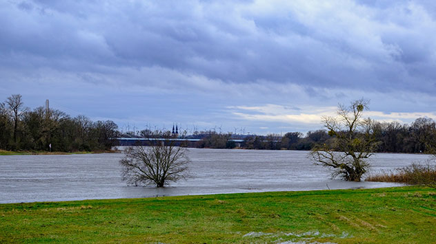 Die Elbe in Sachsen-Anhalt hat bereits ihr Flussbett verlassen. Die Wasserstände steigen dort weiter.