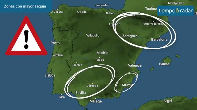 El sur y Cataluña son las zonas más afectadas por la sequía. 