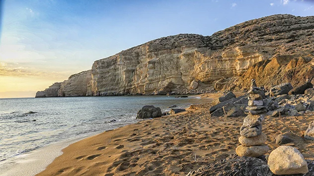 Sonnenuntergang am Kokkini Ammos Strand