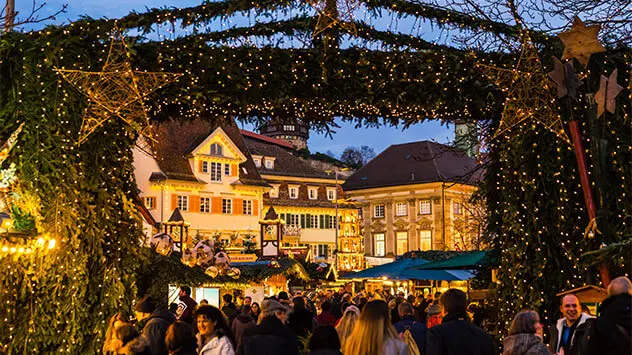 Eingang zum Weihnachtsmarkt in Esslingen