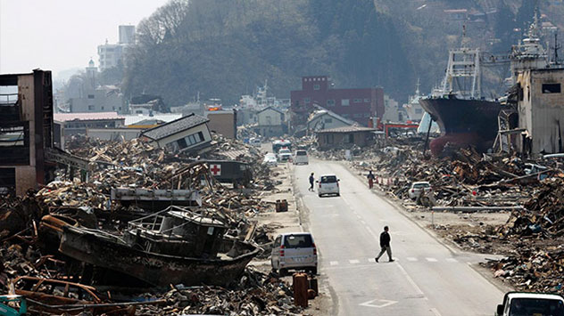 Von diesem Stadtteil von Iwaki ist nach dem Tsunami nichts mehr übriggeblieben.