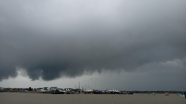 Rain clouds arrive to harbour