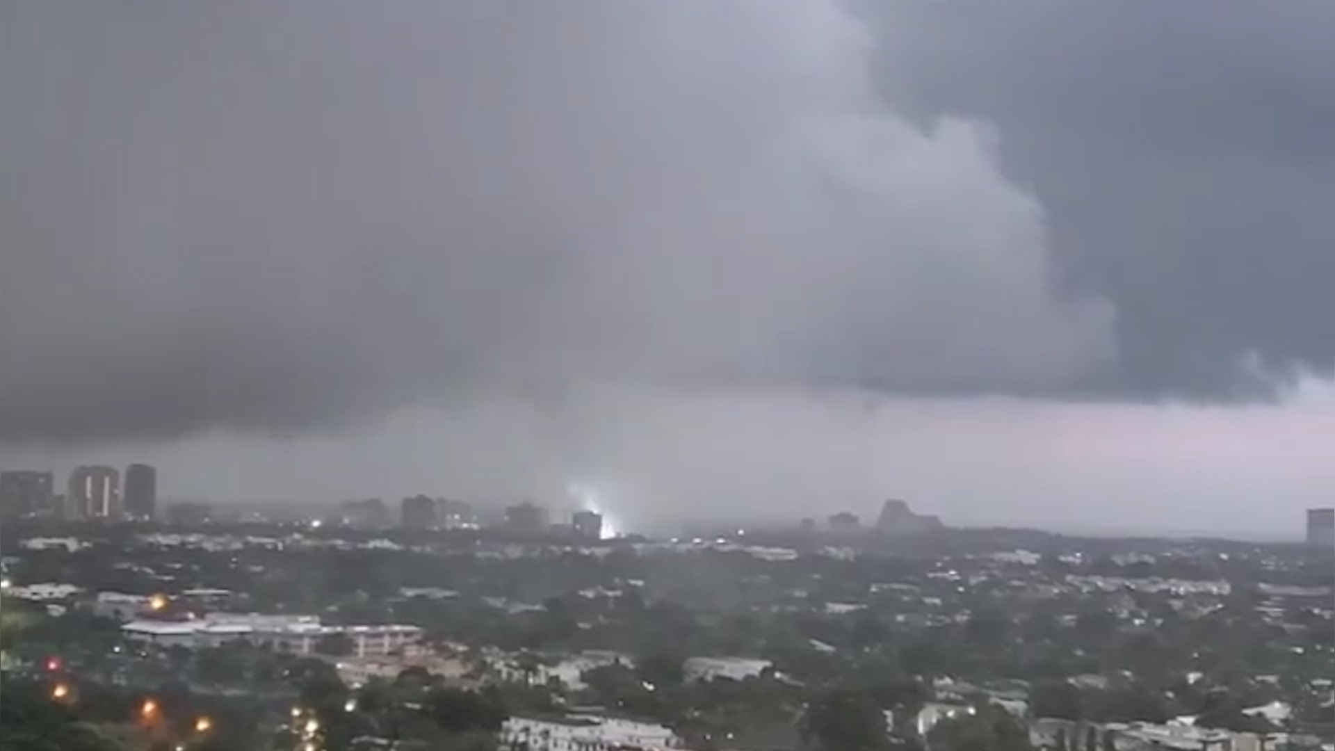 Still picture taken from the video shared by our app user as the tornado hits the transformer.
