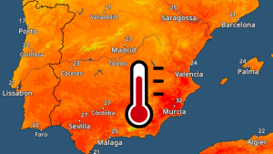 TemperaturRadar zeigt sommerliche Temperaturen auf der Iberischen Halbinsel