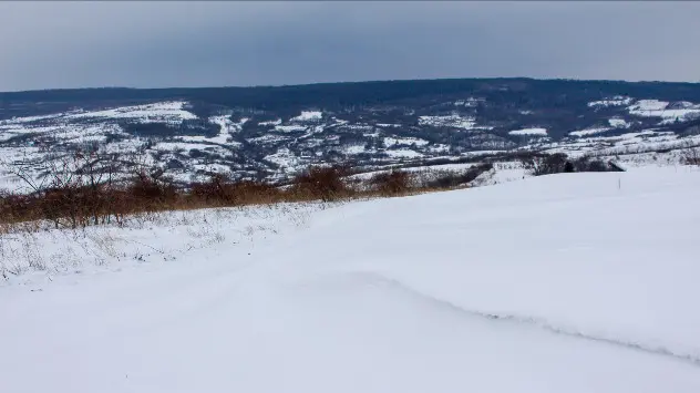 Zăpadă pe dealurile de lângă Iași, ianuarie 2024