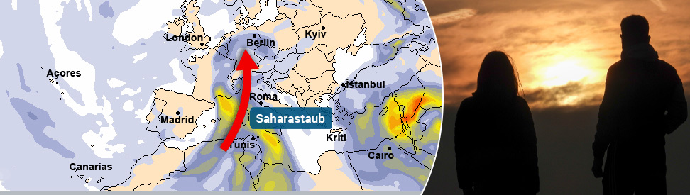 Große Mengen Saharastaub gelangen über das Osterwochenende nach Mitteleuropa. 