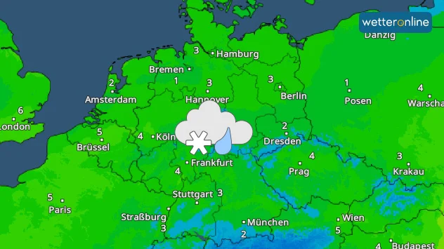 Das TemperaturRadar zeigt die Werte für Dienstag.