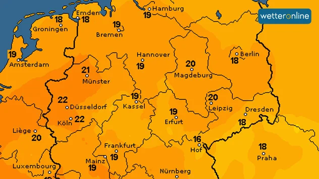 Temperaturkarte Oktober