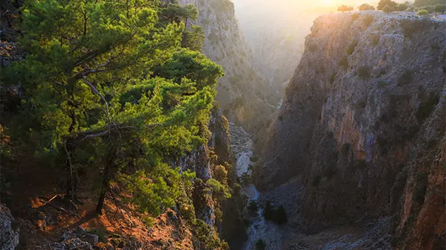 Sonnenuntergang über der Aradena-Schlucht