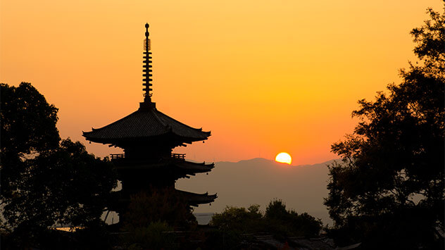 Sonnenuntergang über Kyoto