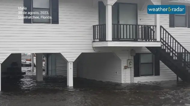 Steinhatchee, Florida. Storm surge due to Idalia on august 30, 2023. 