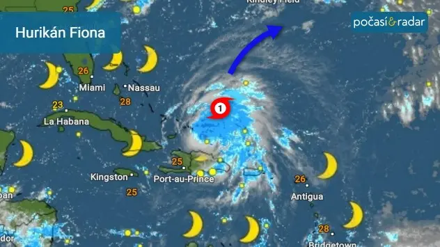 Hurricane Fiona about to arrive to the Dominican Republic early on Monday. 