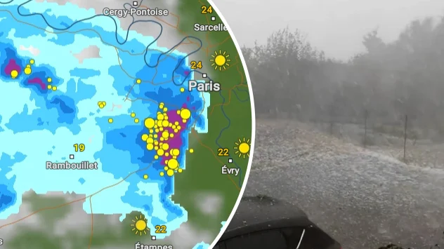 Gewitter und Unwetter in Frankreich.