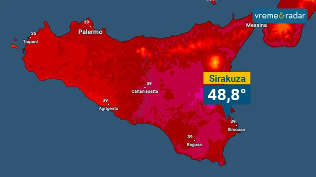 Do 49°C na Siciliji