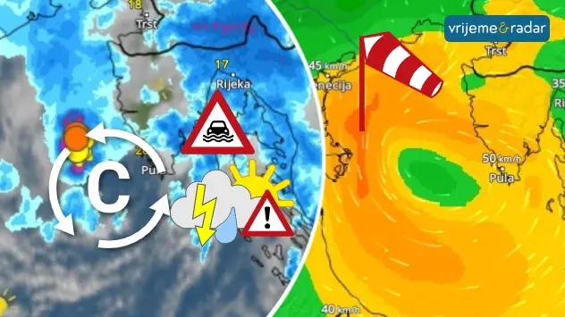 ciklona na sjevernom Jadranu liči tropskoj cikloni
