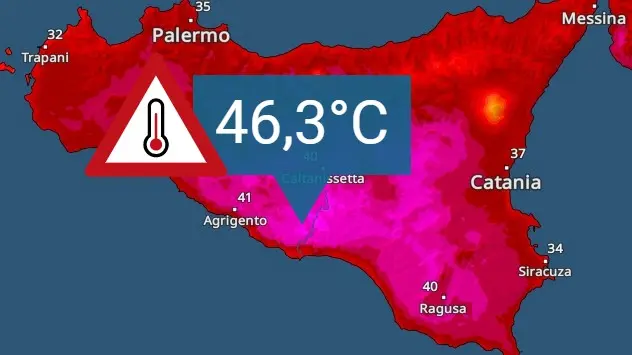 46,3 grade Celsius atinse in Sicilia