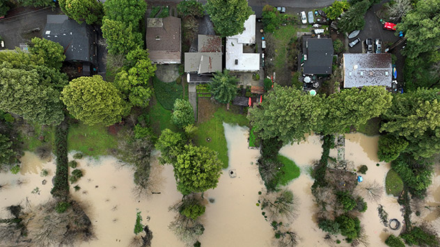 Überschwemmungen in Guerneville, Kalifornien