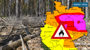 Die Karte zeigt, wo die Waldbrandgefahr am höchsten ist. 
