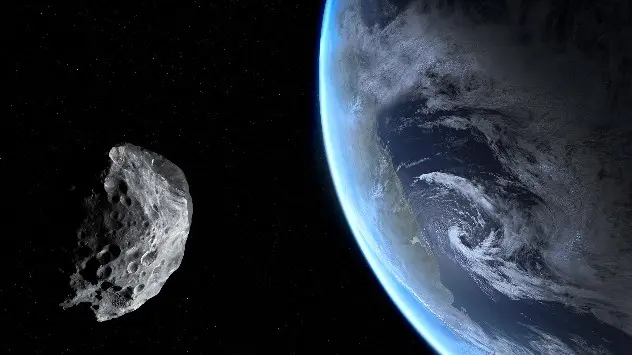 Asteroid with Earth