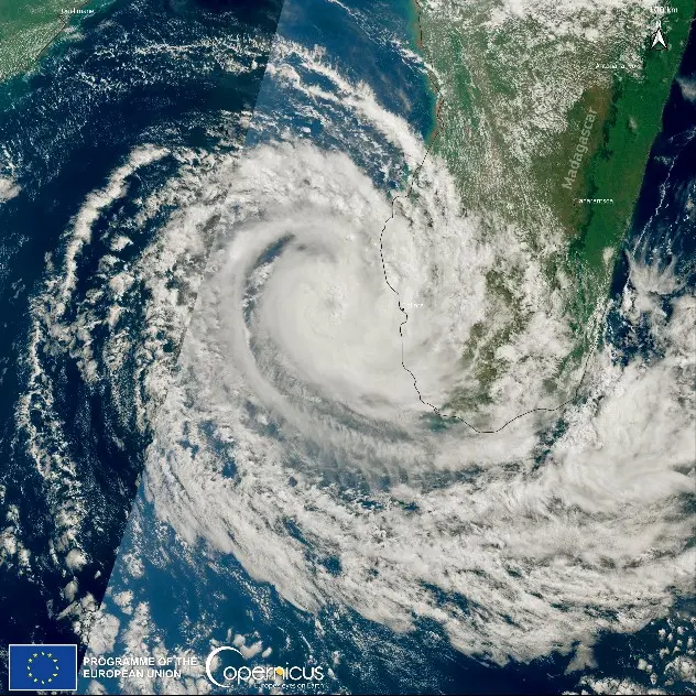 Cyclone Freddy satellite view