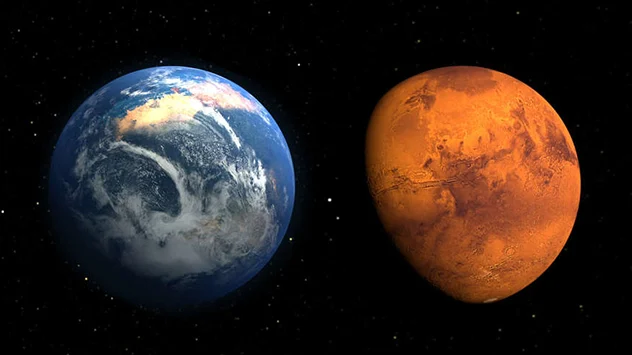 Mars mit und ohne Wasser