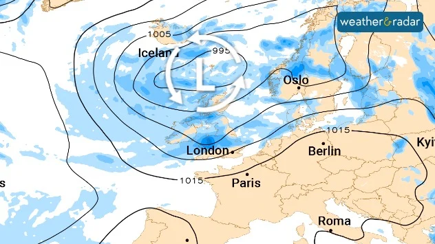 Low pressure in control for now, bringing a fairly unsettled week.