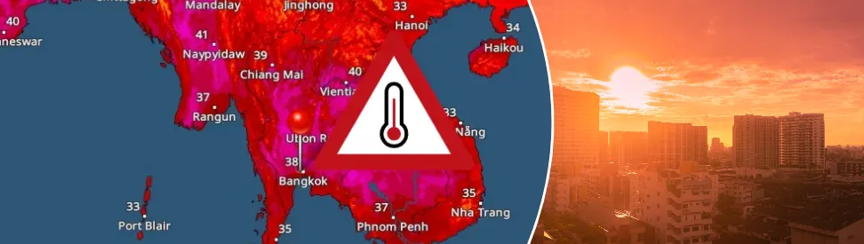 TemperaturRadar: Die gemessenen Höchstwerte liegen in Thailand meist um 40 Grad. 