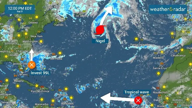 Actividad tropical en en Atlántico. 