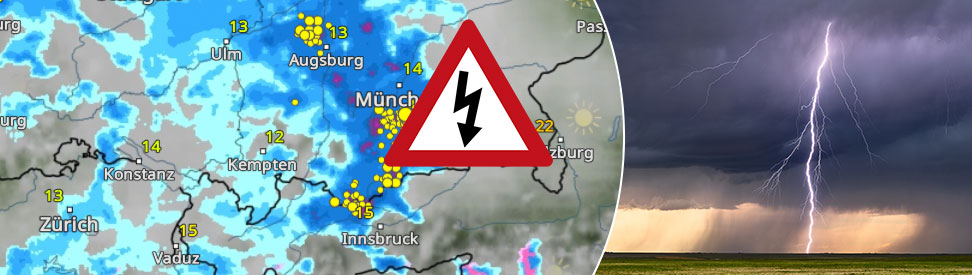 Für Bayern gibt es eine Wetterwarnung vor Gewittern.
