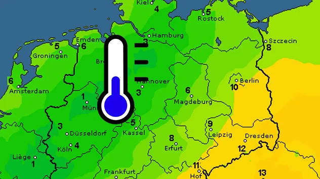 Die Karte zeigt die Temperaturen in Bodennähe in der Nacht zum Donnerstag.
