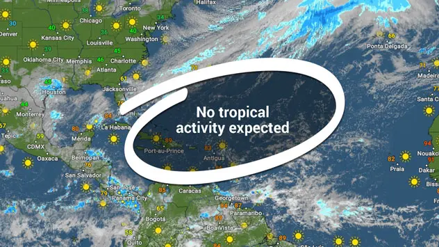 No tropical activity within the next 5 days.