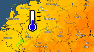 Am Montag erreichen die Temperaturen im Nordwesten und Westen kaum noch 15 Grad. 