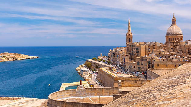 Blick auf den Hafen von Valletta