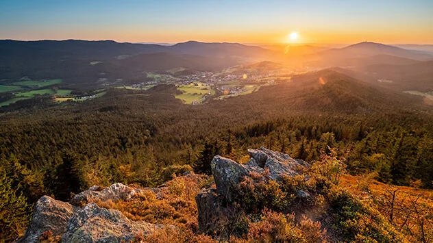 Sonnenuntergang über dem Bayerischer Wald