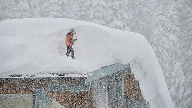 Schneemassen in den Alpen im Januar 2019