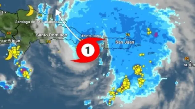 Hurricane Fiona about to arrive to the Dominican Republic early on Monday. 