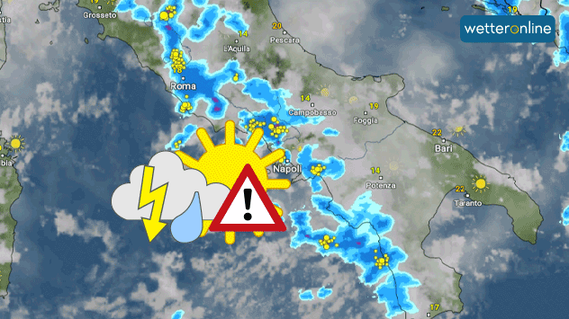 Unsere WetterRadar-Vorhersage zeigt, wie sich zahlreiche Gewitter am Donnerstagnachmittag bilden.
