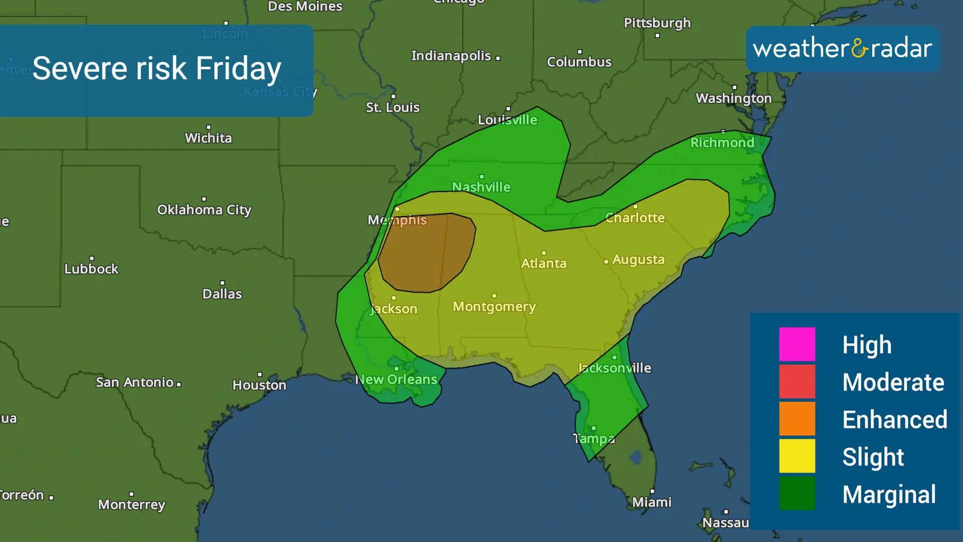 Severe weather risk for Friday, mainly Friday morning for Mississippi & Alabama. 