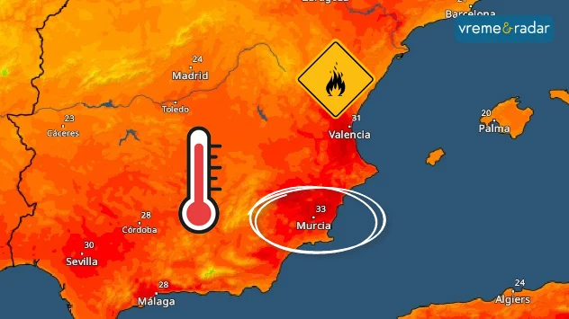 Visoke temperature u Španiji