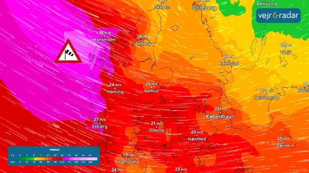 vindradar storm pia torsdag aften