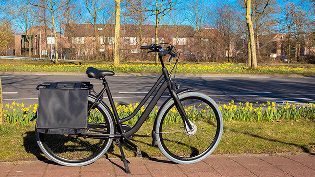 Fahrrad auf dem Weg im Frühling
