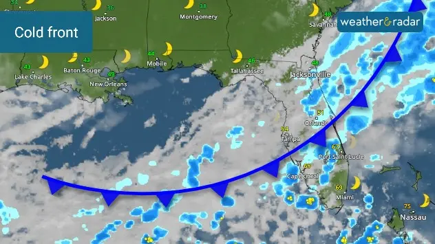The cold front will be exiting Central Florida by Sunday morning. 