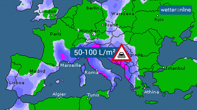 Regenmenge Sonntag