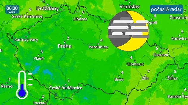 Nejchladnější rána v nadcházejících dnech čekají západ Čech. 