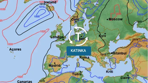 Tief KATINKA ist weiterhin über Deutschland aktiv. 